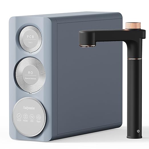 Suiysuim 800 GPD Tankless Reverse Osmosis System, 6-Stage Under Sink RO Water Filtration System, NSF/ANSI 42 Certified, Dual Outlet for RO and Microbubble Water, 2:1 Pure to Drain, N2-S