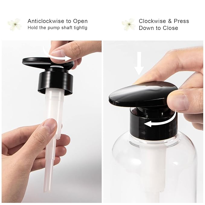 Yebeauty 2 PCS Clear Pump Bottles 10oz 300ML, Empty Plastic Lotion Bottle Pump Dispenser with Pump Refillable for Home and Daily Use