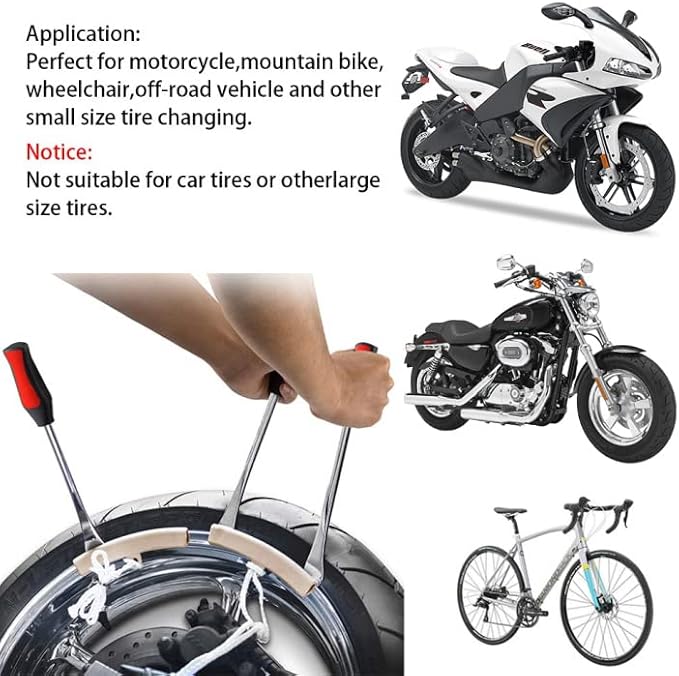 Asooll 11.5" Tire Spoons Motorcycle Tire Changer Tools Bike Tire Iron Levers Repair Kit with 3 Pcs Rim Protectors