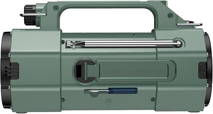 Emergency FM/AM/SW/VHF Weather Radio Bluetooth and Micro SD card playback， Big Flashlight/Speaker,Type-C, Solar Hand Crank Charge, 5000mAh Replaceable Battery,Cell Phone Charger Hurricane Survival kit