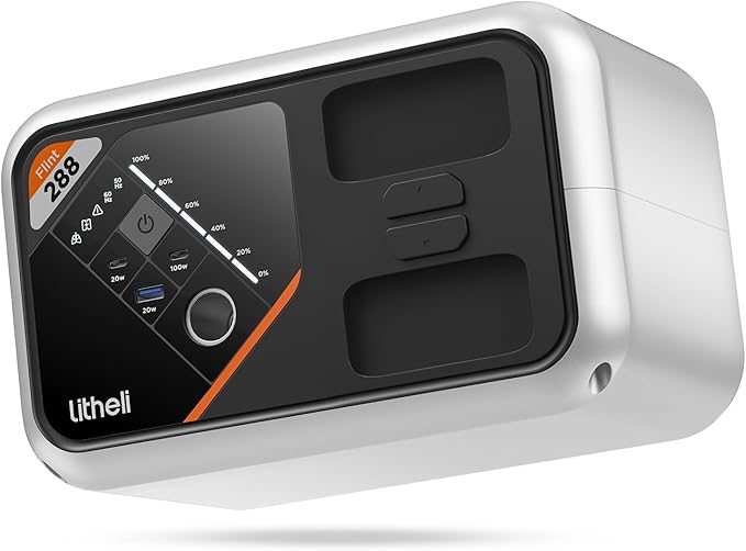 Litheli 288 Series Portable Power Station 139Wh Camping Lithium Battery Solar Generator, 300W AC/100W USB-C Outlets, 0-95% in 50Min, Power Bank(Solar Panel Optional) for Home Outdoor Emergency RV Van