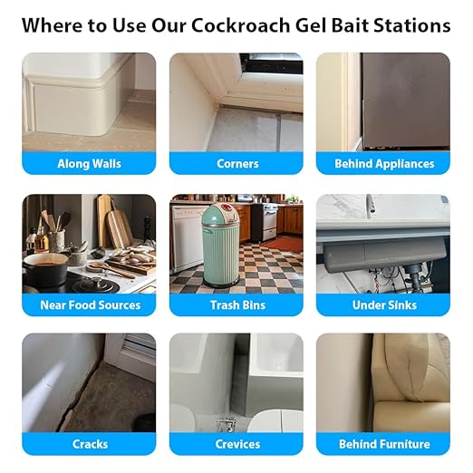 48 Pack Roach Killer Indoor Infestation Roaches Gel Bait Stations, Powerful Cockroach Killer Indoor Home for Roach Infestation, Long-Lasting & Effective Cockroach Gel Bait, Easy to Use & No Mess