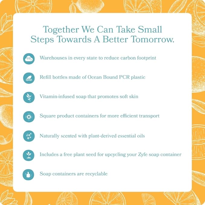 Vitamin Hand Soap Refill - Liquid Hand Soap - Natural Plant Derived Moisturizing Handsoap with Essential Oil Fragrance Citrus Bask - Soft Hand Wash for Kitchen & Bathroom - Lush Soft Soap 64oz