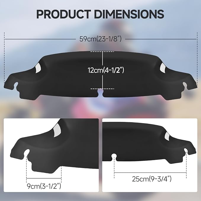 4.5" Motorcycle Windshield Wave Windscreen 2014-2023 Fit For Harley Davidson Touring Street Glide Electra Glide Ultra Limited Tri Glide Flht Flhx Flhtk Flhtc Flhtcu,Black