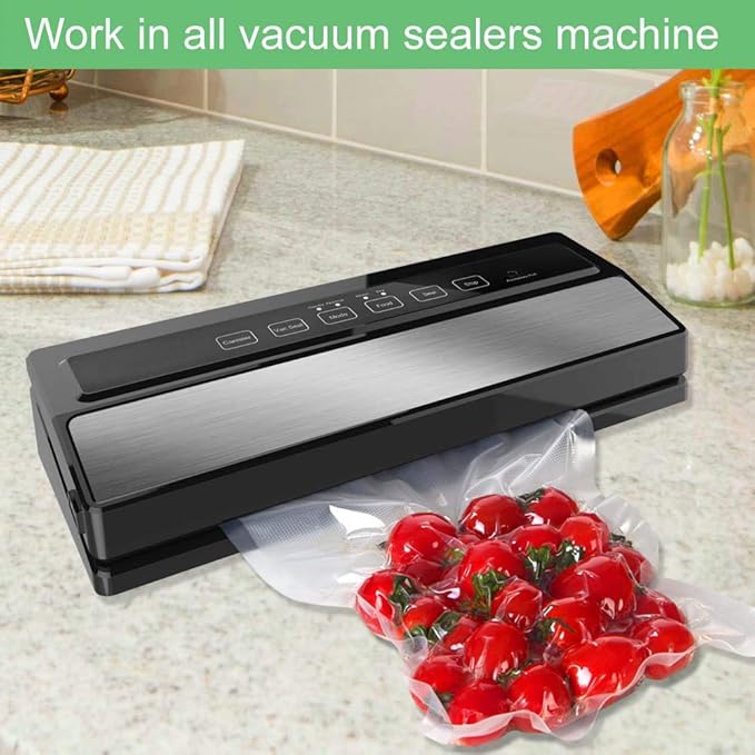 O2frepak 100 Count Vacuum Sealer Bags 50 of Each Size 50 Quart 8"X12"and 50 Gallon11"X16", BPA Free Sous Vide Seal a Meal Commercial Grade Vacuum Seal PreCut Combo Pack Bag