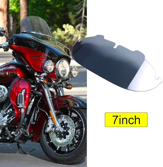 WYNMOTO Smoke 7" Windshield Windscreen Compatible for 96-13 Harley Davidson Touring Electra Glide Street Glide Tri Glide FLHT FLHTCU Ultra Classic Glide FLHX FLHTK Tri Glide 1996-2013 (Tint)