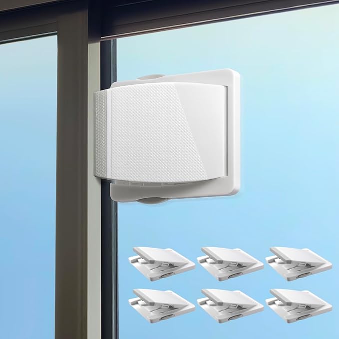 Sliding Door Lock, 6 Pack Child Safety Sliding Glass Door Lock for Sliding Glass Doors, Sliding Windows, Sliding Closet, etc. Easy to Installation Provides More Security for Your Baby and Pets
