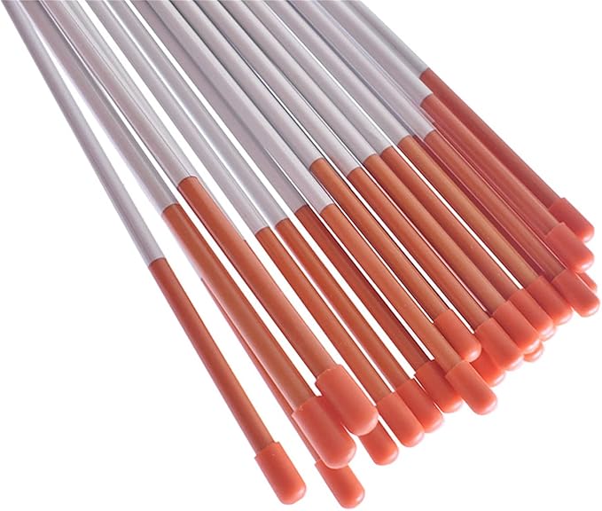 25-Pack 48Inch Driveway Markers Snow Stakes 5/16Inch Diameter Orange Reflective Markers Fiberglass Poles with Reflective Tape for Easy Visibility at Night