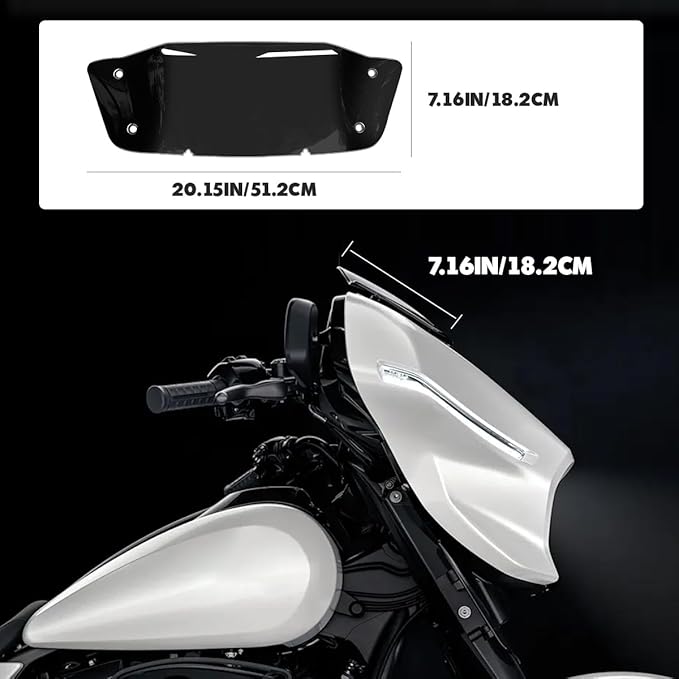 7" Black Windscreen Windshield Compatible with Harley Davidson Tuoring CVO Street Glide FLHXSE 2023 2024 FLHX/I 2024 for 2023 2024 Street Glide Accessories