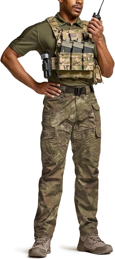 CQR Men's Tactical Pants, Water Resistant Ripstop Cargo Pants, Lightweight EDC Work Hiking Pants, Outdoor Apparel