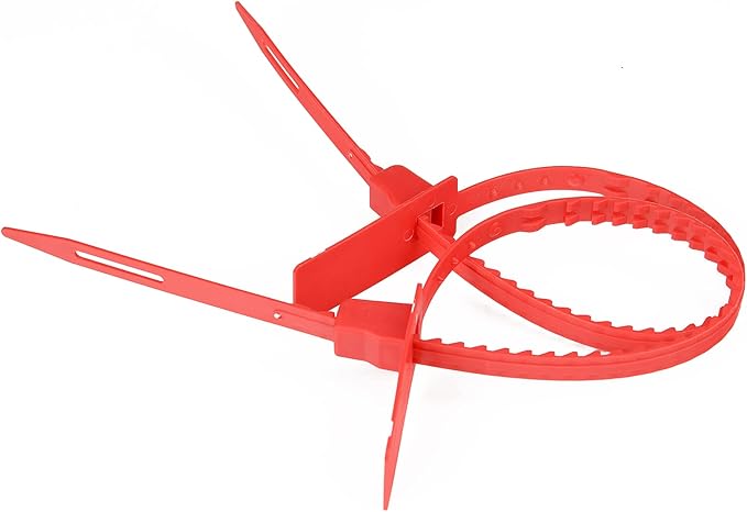 Heavy Duty Plastic Security Seals Self Locking Tamper Evident Shipping Seals Numbered Security Tags Pull Tight Securing Straps Truck Trailer Seals Length 337 mm 13.2" (Red 1000 PCS)