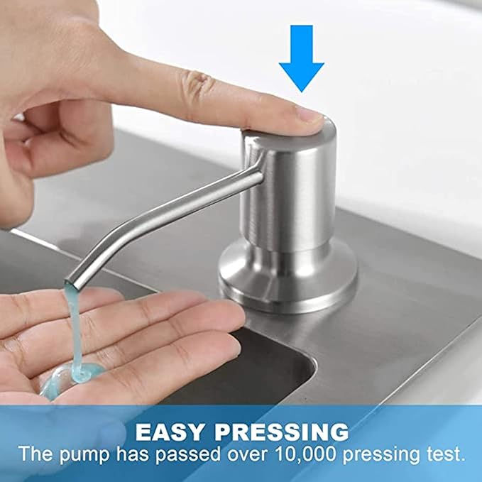 Sink Soap Dispenser, 300ml Built in Kitchen Sink Soap Dispenser Refillable Reusable Countertop Soap Liquid Bottle for Kitchen Sink