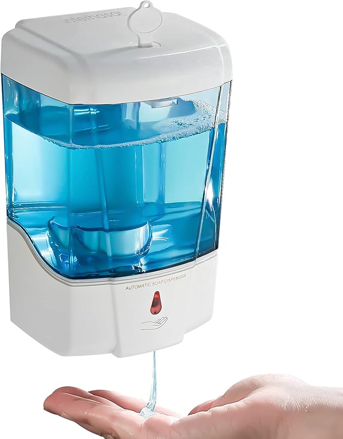 interhasa! Automatic Soap Dispenser Wall Mount 20oz Refillable Liquid Hand Sanitizer Dispenser Commercial Soap Dispenser for Bathroom Support Liquid Gel