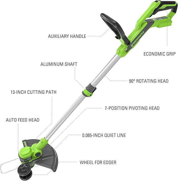 Greenworks 40V 20" Cordless Push Lawn Mower Bundle with Axial Leaf Blower(500 CFM / 120 MPH), 12" String Trimmer, 5Ah + 2Ah Batteries & Chargers