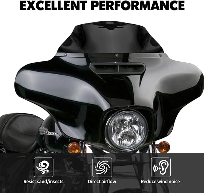 9 inch Black Windshield Windscreen for 2014-2024 Harley Davidson Touring Street Glide Electra Glide/Ultra Limited/Tri Glide FLHT FLHX FLHXS FLHTK