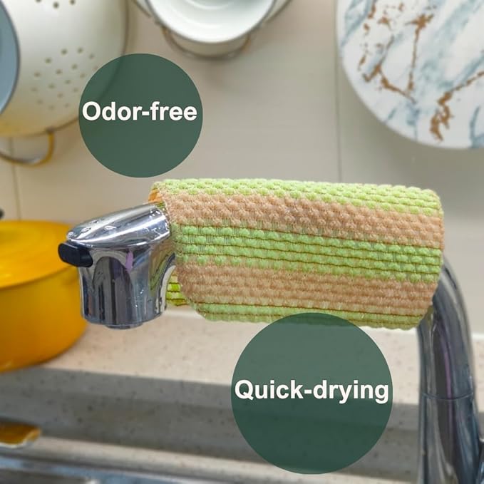 mibboom's Mesh Dish Scrubbers – Multipurpose Non-Scratch PLA Kitchen Sponges, Reusable & Long-Lasting Cleaning Pads, 4 Pack (7.6 x 7.4 in)