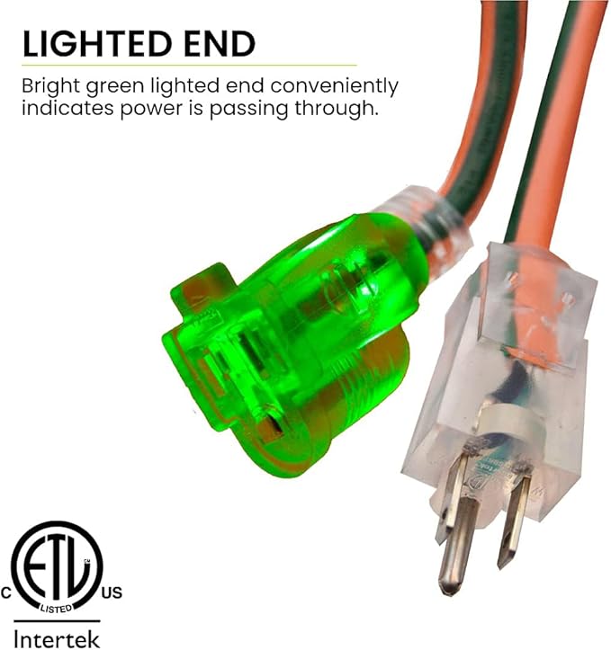 Go Green Power Inc. 16/3 50-Foot Outdoor Extension Cord - Heavy-Duty, Weatherproof, GG-13750