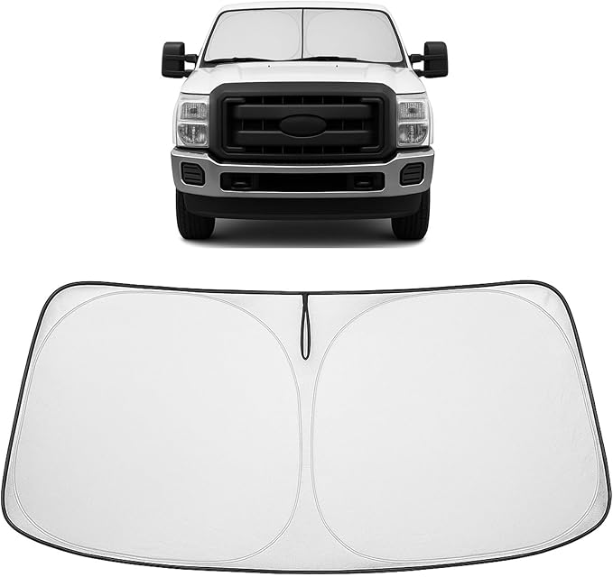 Proadsy 2025 Upgrade Windshield Sun Shade Custom Fit for 2008-2016 Ford Super Duty F-250 F250 F-350 F350 F-450 F450 F-550 F550 2Door 4Door Pickup Foldable Front Sunshade Protector Keep Car Cooler