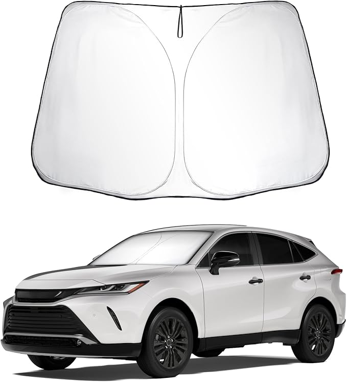 SKTU 2021-2024 Venza Front Windshield Sunshade for 2021-2024 Toyota Venza Windshield Sunshade Foldable for Blocks UV Rays and Blocks Heat and Sun Keeps Vehicle Cool