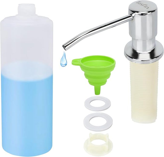 Soap Dispenser for Kitchen Sink Black Built in Soap Dispenser Pump Dish Liquid Countertop with Bottle