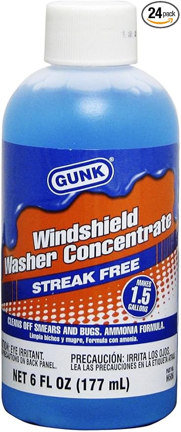 Gunk M506-24PK Concentrated Windshield Washer Solvent with Ammonia - 6 oz., (Case of 24)