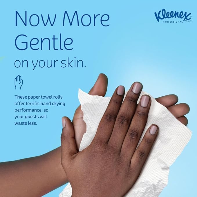 Kleenex Professional Universal Hard Roll Paper Towels, Bulk (50606), Hardwound 1.75' Core, Premium Absorbency Pockets, White (6 Rolls at 600' Each, 3,600'/Case)