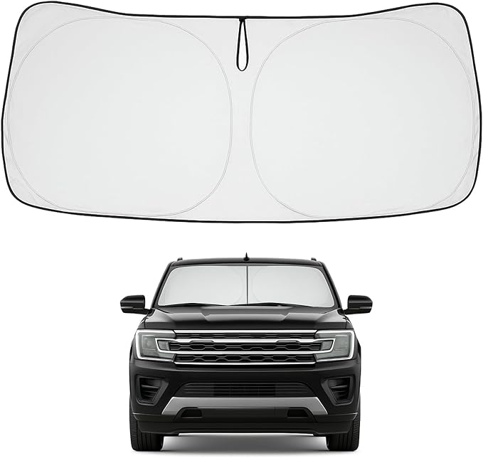 Proadsy 2025 Upgrade Front Windshield Sun Shade Foldable Sunshade Protector Custom Fit 2018-2024 2025 Ford Expedition Accessories