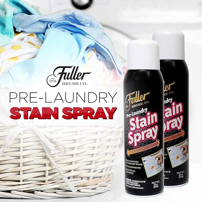 Fuller Brush Pre-Laundry Stain Remover Spray 18 fl oz – Fast-Acting Stain Fighter for Clothes – Removes Grease, Ink, Food & More – No Soak, Safe on Colors & Whites (Pack of 6)
