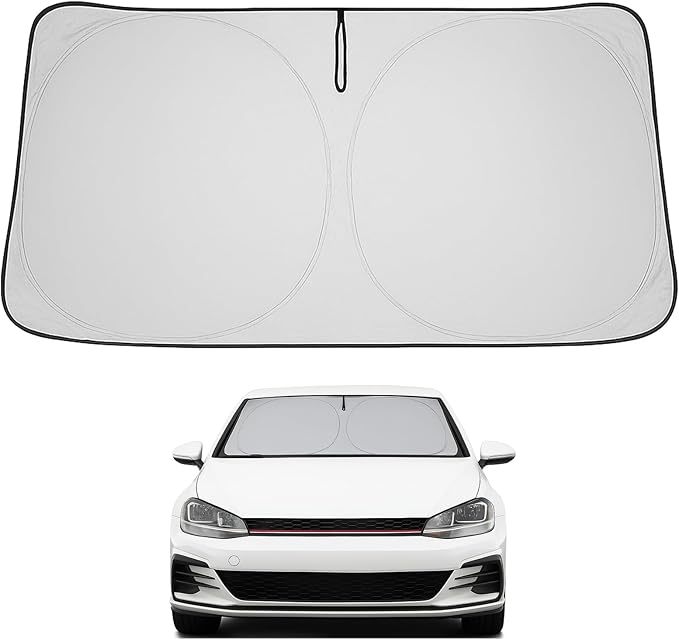 Proadsy Windshield Sun Shade for Volkswagen Golf GTI 2015-2021 4-Layer Foldable Front Sunshade Protector Sun Visor Blocks UV Rays Keep Car Cooler