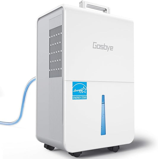 4500 Sq.Ft. Most Efficient Energy Star 2024 Dehumidifier for Basement with Drain Hose, Max 115 Pints/D Dehumidifier for Large Room, [45dB Quiet Compressor], Easy Drainage, Auto-restart, White