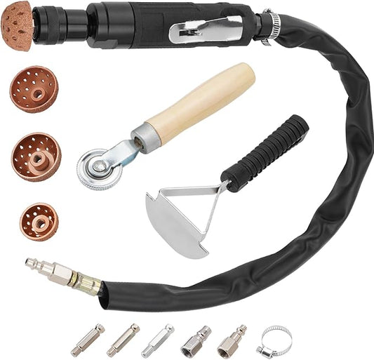 Air Tire Repair Polish Patch Tools, Include 2500rpm Low Speed Air Tire Buffer Tire Inner Liner Scrapper Patch Roller Tungsten Steel Buffing Wheel