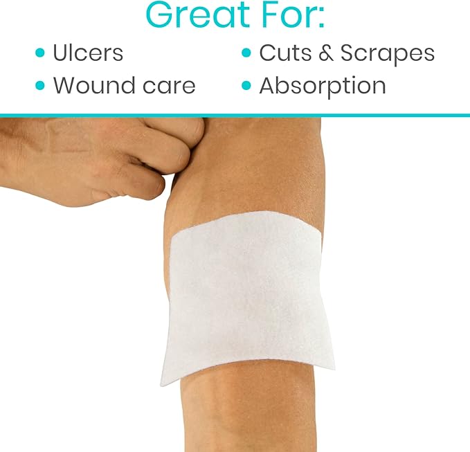 3x3 Sterile Gauze Pads (100 Piece) - Individually Wrapped 2-Pack Wound Dressing for Cleaning & Cushioning - Non-Adhesive Highly Absorbent Bandages