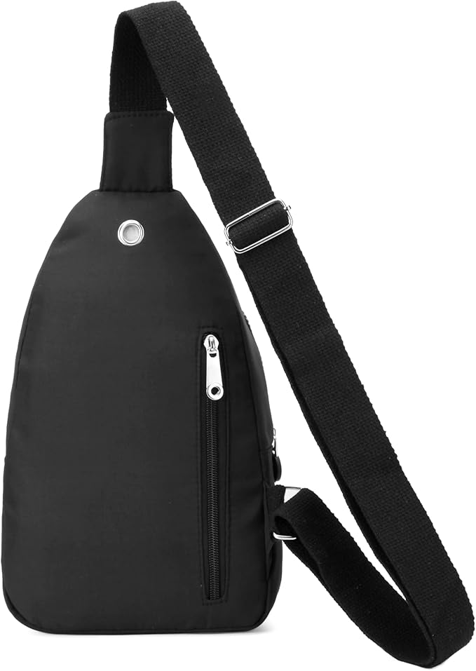 Small Sling Backpack Crossbody Sling Bag for Women, Chest Bag Daypack Fanny Pack Cross Body Bag for Outdoors Hiking Traveling - Black