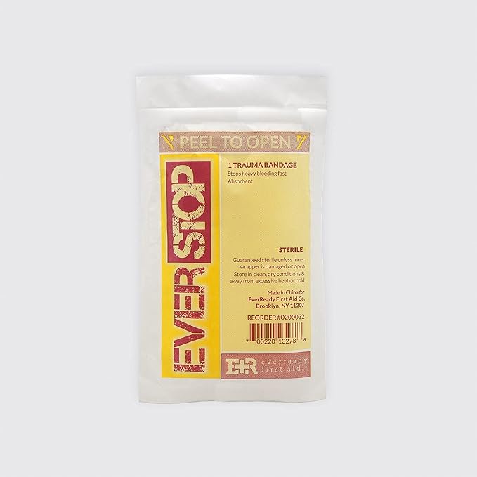 Ever Ready First Aid EverStop First Aid Blood Stopper Compress Multi-Purpose Wound and Trauma Dressing - 3 Pack