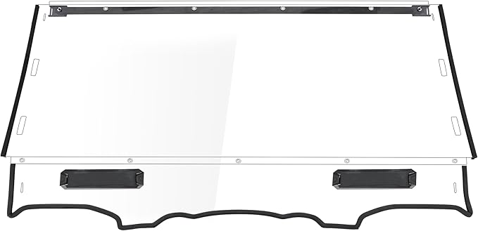 SAUTVS Full Windshield for Yamaha Viking VI, Clear Dustproof Durable Hard Coat Poly Vented Front Windshield for Yamaha Viking 2014-2025 Accessories