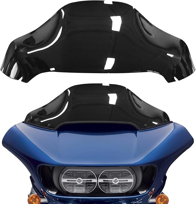 13" Windshield for Harley Davidson Touring Road Glide CVO FLTRX/FLTRXS/FLTRK/FLTRU/FLTRUSE 2014-2022 Windscreen Air Deflector, Black