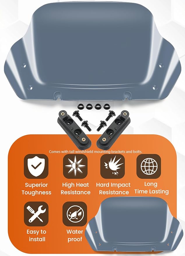 10" Wave Windshield Windscreen Wind Splitter Compatible with Harley Davidson Touring CVO Street Glide FLHXSE 2023-up,Street Glide FLHX 2024-up & FLXHU 2025-up (Tint)