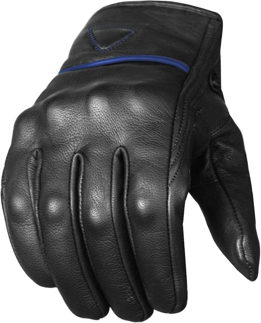 Jackets 4 Bikes Motorcycle Gloves - Premium Leather for Men Women, Touchscreen, Non-Slip, Motorbike Cruiser Street Biker Protector Glove