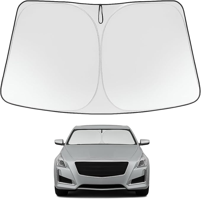 Proadsy Windshield Sun Shade for 2014-2019 Cadillac CTS Foldable Front Sunshade Protector Sun Visor Blocks UV Rays Keep Car Cooler