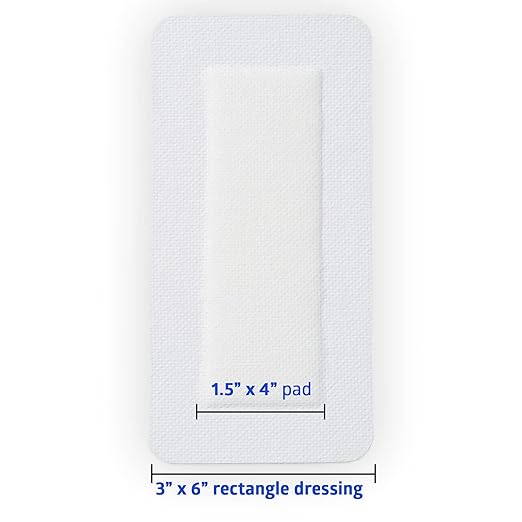 Medline Sterile Bordered Gauze, 3" x 6" with 1.5" x 4" Pad (Pack of 15)