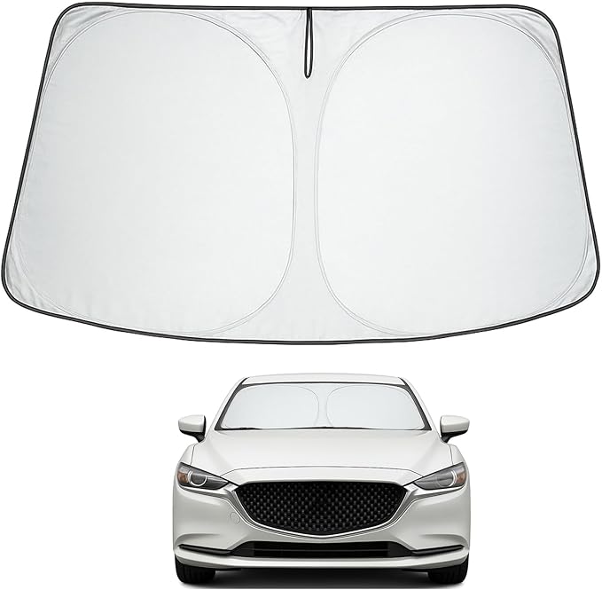Proadsy Windshield Sun Shade Mazda 6 2014-2021 Custom Fit Sedan, Sport, Touring, Grand Touring, Reserve, Signature 4-Layer Foldable Front Sunshade Protector Sun Visor Blocks UV Rays Keep Car Cooler