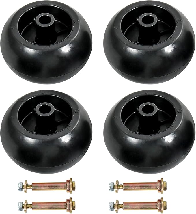 4Pcs Lawn Mower Anti Scalp Deck Wheel Kit Compatible with Bad Boy 022-5234-98 Exmark 103-3168 103-4051 103-7263 1-603299 & Many Bore 5/8” Wheel Size