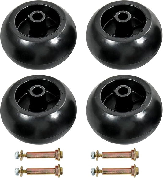 4Pcs Lawn Mower Anti Scalp Deck Wheel Kit Compatible with Bad Boy 022-5234-98 Exmark 103-3168 103-4051 103-7263 1-603299 & Many Bore 5/8” Wheel Size