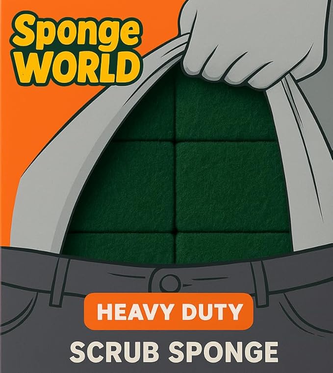 Dish Sponge, Scrub Sponge Kitchen 24 Pack, Heavy Duty, Kitchen Sponges, 7x10 cm, Pads for Dishes, 24 Pack Sponges for Dishes for Use Everyday for Tough Messes dualsided