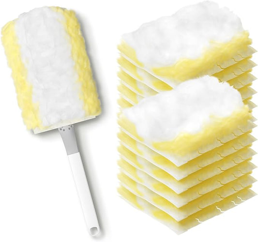 JOYMOOP Disposable Dusters for Cleaning, Heavy Duty Refills, Multi-Surface Dusting Brush for Pet Hair and Home Cleaning - Yellow