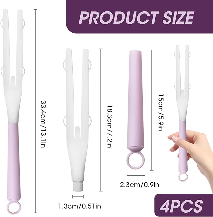 Duster Handles Replacement 4 Pcs, Detachable Extendable Mop Handle Compatible with Swiffer Dusters, for Household/Hotel/Office/Dorm/Restaurant Corner Cleaning(Sticks Only, Purple)