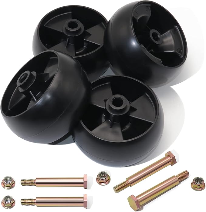 CheeMuii 4 Pack Mower Deck Wheel Kit Replace for MTD/Cub Cadet 734-04155 Replace for Toro 112-0677 72-025 210-275 5" Deck Wheels with Bolts & Lock Nuts