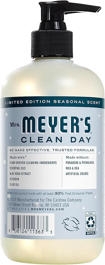 Mrs. MEYER'S CLEAN DAY Variety, 2 Liquid Hand Soap 12.5 OZ, 1 Liquid Dish Soap, 16 FL OZ, 1 CT (Snow Drop)