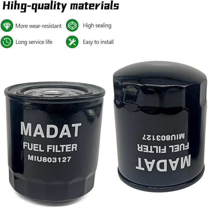MIU803127 Fuel Filter Fit for John Deere Mower 1570 1575 1580 1585 1600 3032 4044 7400A 7500A 7700A 8000A 8700A 8800A 9009A 1600 Turbo Series III 8900A Z997R SN 25216 2-Pack