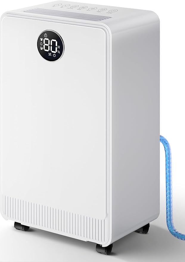 2500 Sq.Ft Dehumidifier with Drain Hose for Basement and Home Large Bedroom Bathroom, 35 Pints Dehumidifiers with Auto Shut Off, Intelligent Humidity Control, Auto Defrost, 3 Modes, 24HR Timer